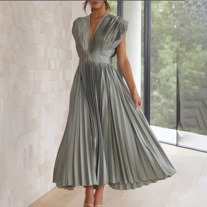 Lily| Timeless Pleated Midi Dress