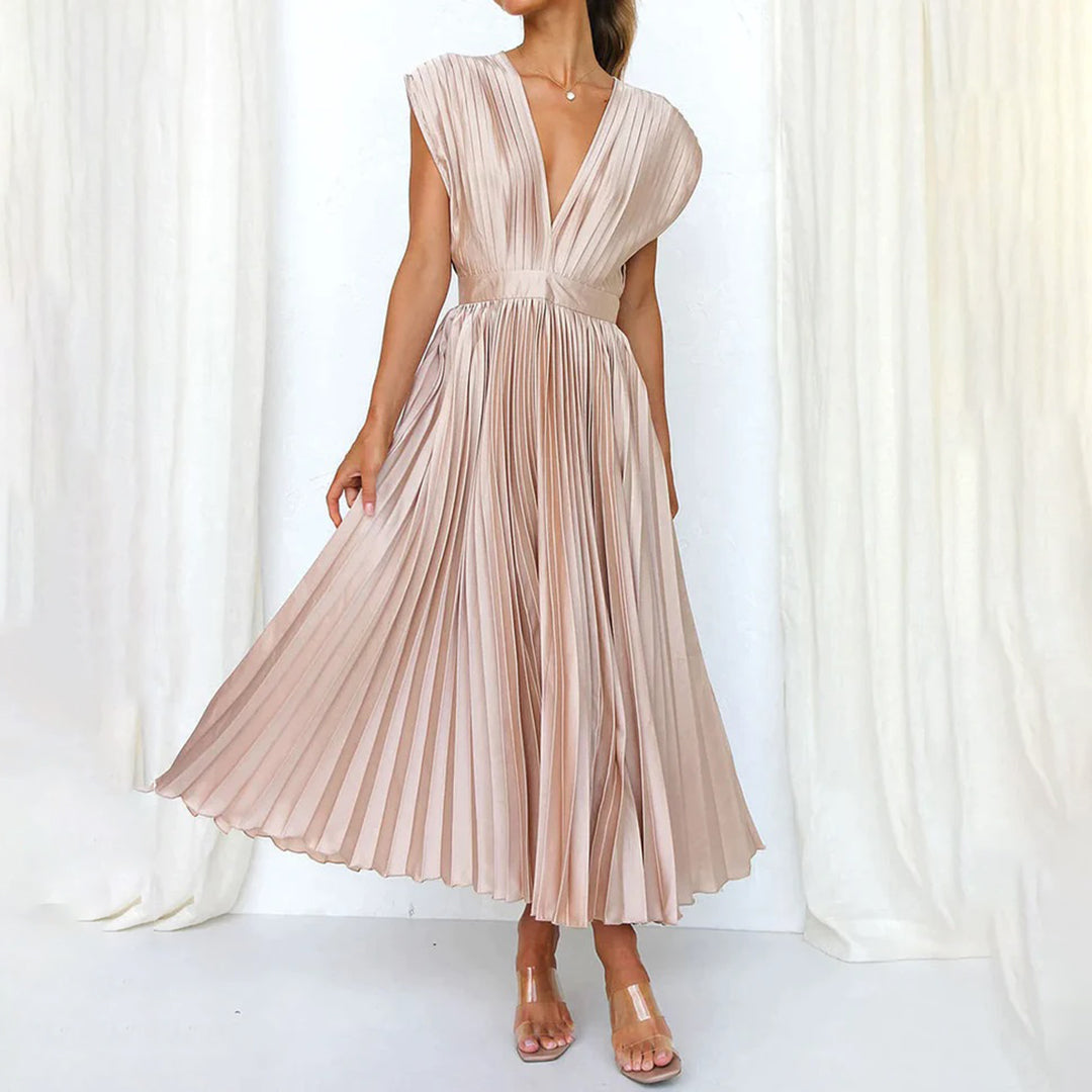Lily| Timeless Pleated Midi Dress