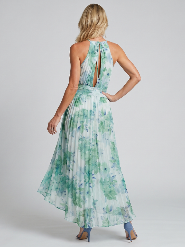 Portia | Soft Floral Pattern Midi Dress