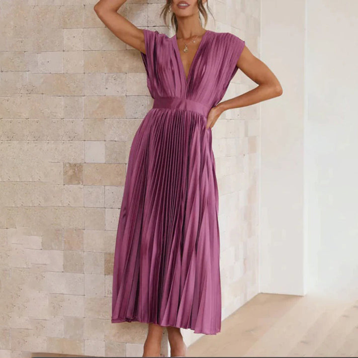 Lily| Timeless Pleated Midi Dress
