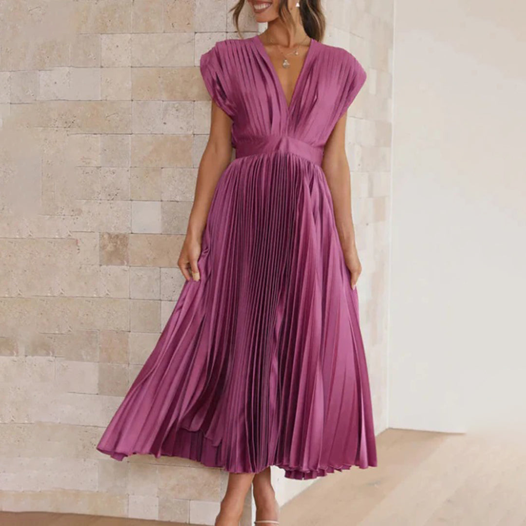 Lily| Timeless Pleated Midi Dress