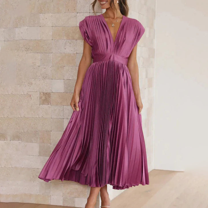Lily| Timeless Pleated Midi Dress