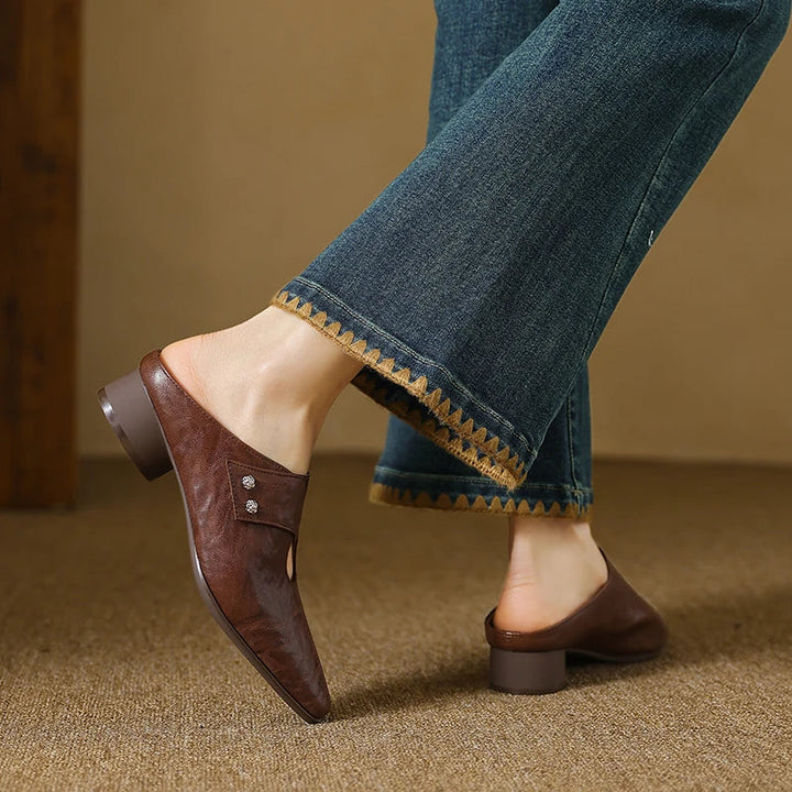 Agnit | Pointed-Toe Cutout Accent Mules