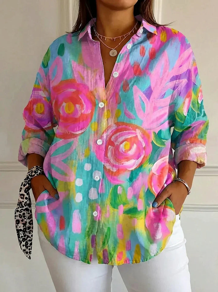 Selma | Colorful Blouse with Playful Print