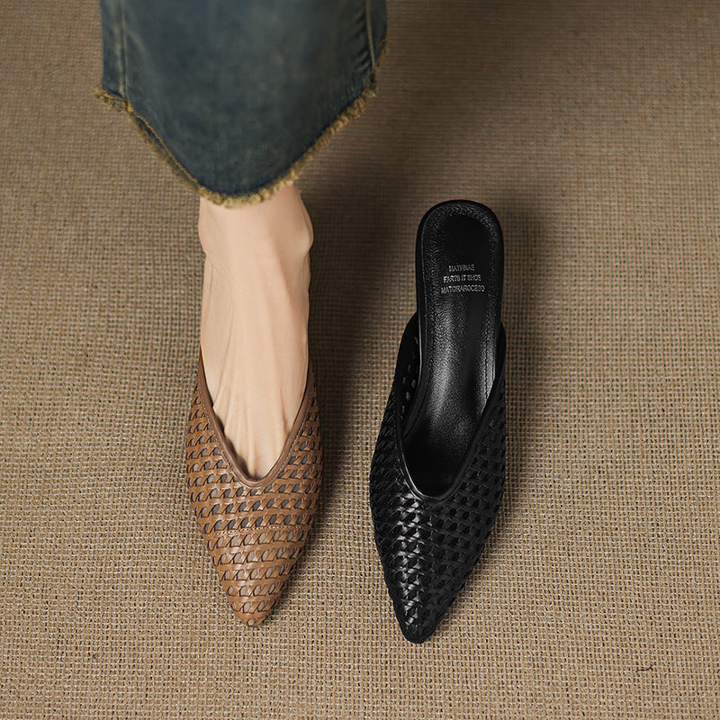 Olivia | Pointed-Toe Cutout Detail Mules