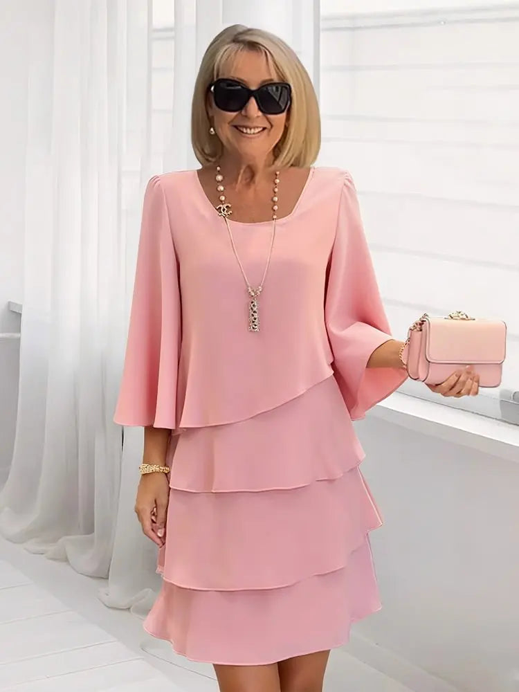 Catherine - Elegant Comfort Ruffle Dress