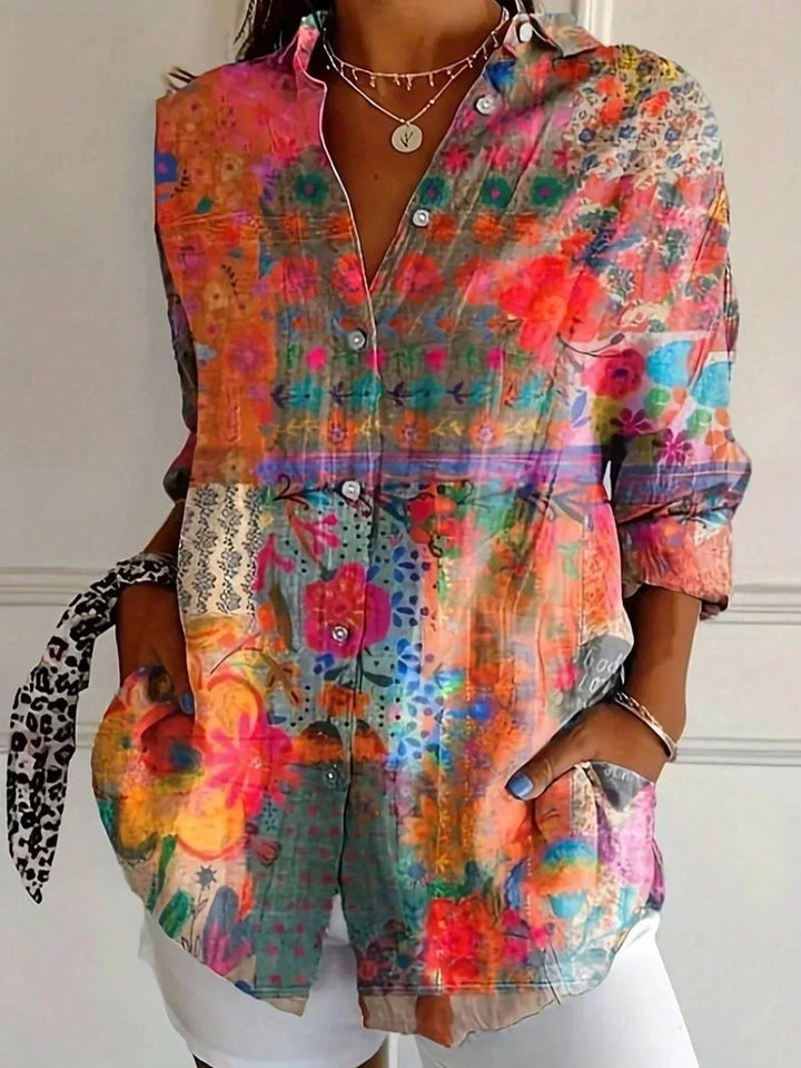 Selma | Colorful Blouse with Playful Print