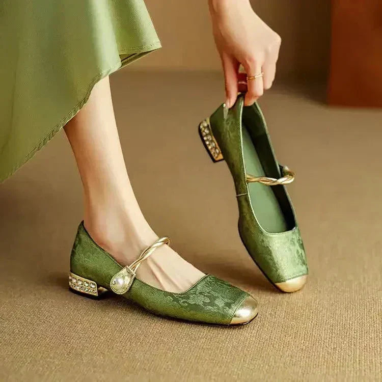 Pearl Strap Vintage Mary Jane Heels