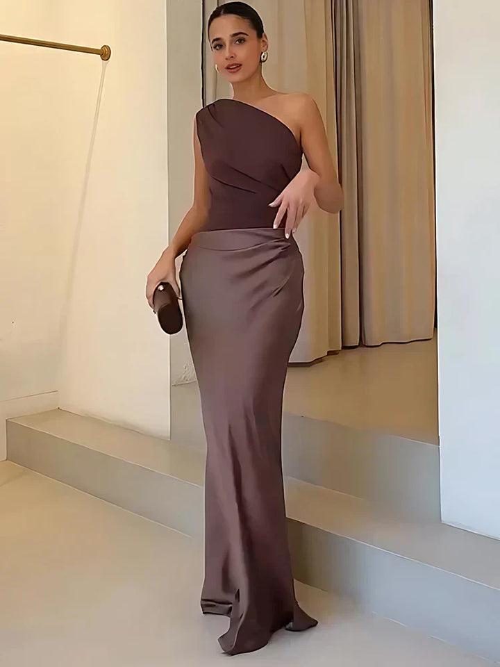 Florence| Maxi Dress with a Guilt in Satin