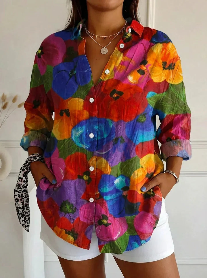 Selma | Colorful Blouse with Playful Print