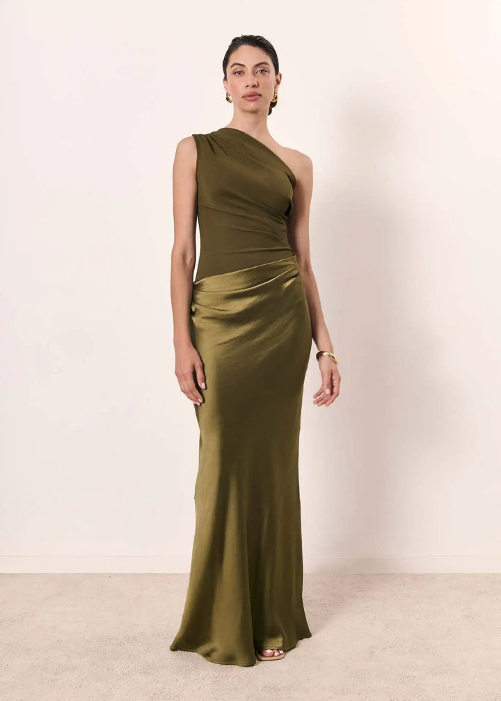 Florence| Maxi Dress with a Guilt in Satin