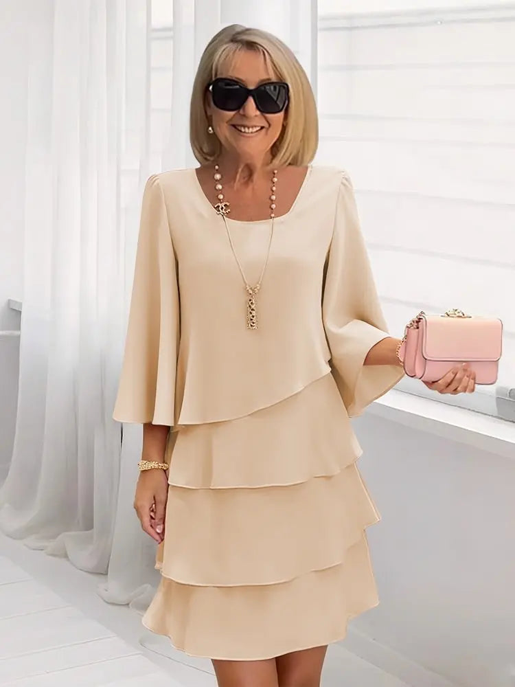 Catherine - Elegant Comfort Ruffle Dress