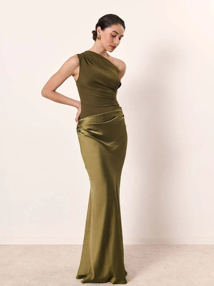 Florence| Maxi Dress with a Guilt in Satin