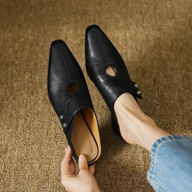 Agnit | Pointed-Toe Cutout Accent Mules