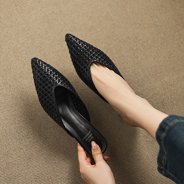 Olivia | Pointed-Toe Cutout Detail Mules
