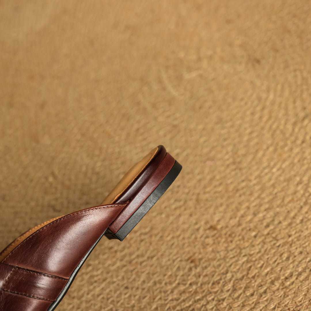 Carla | Rounded-Toe Hardware Accent Mules