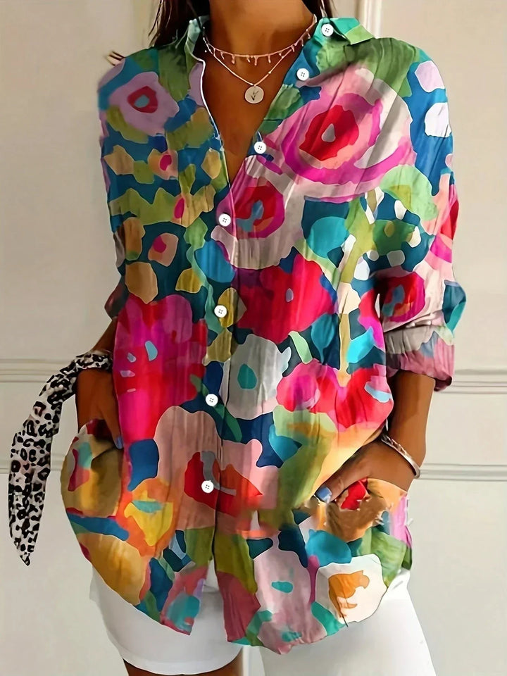 Selma | Colorful Blouse with Playful Print