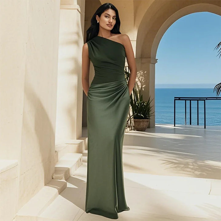 Florence| Maxi Dress with a Guilt in Satin