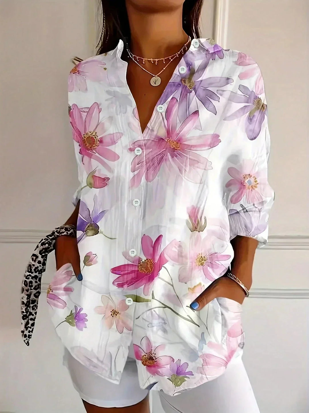 Selma | Colorful Blouse with Playful Print