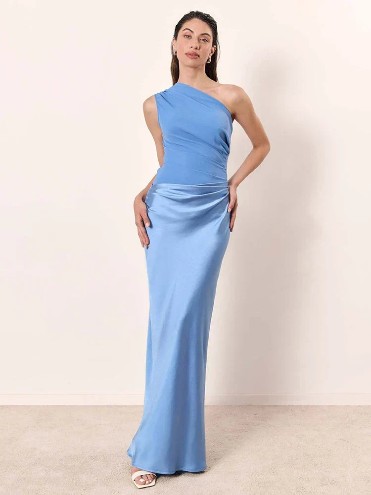Florence| Maxi Dress with a Guilt in Satin