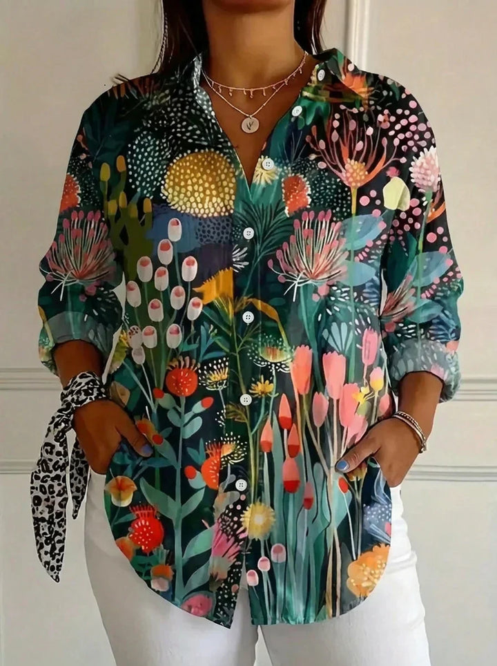 Selma | Colorful Blouse with Playful Print