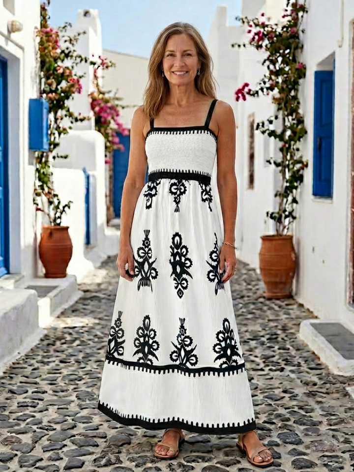 Odelina | Sleeveless Smocked Bodice Maxi Dress