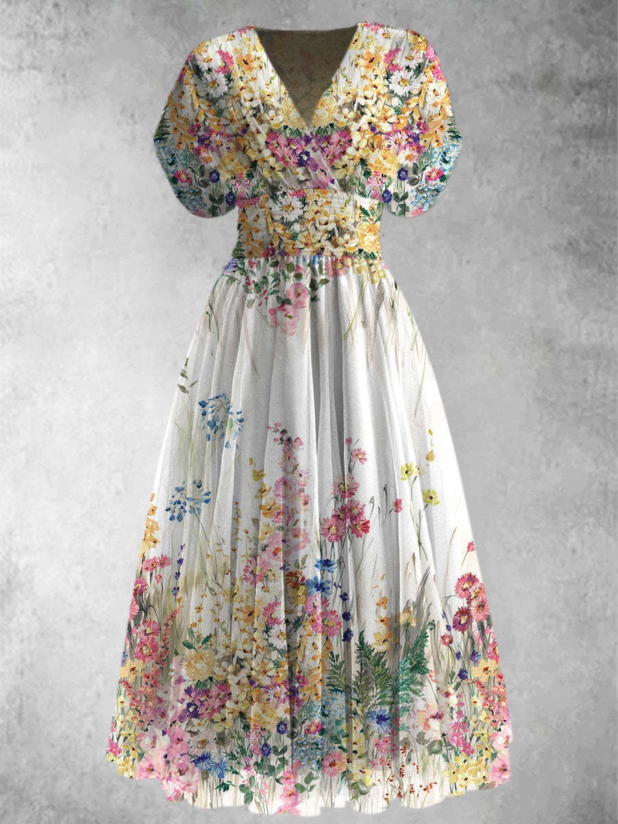 Rosalinda™ | Short Sleeve Floral Maxi Dress