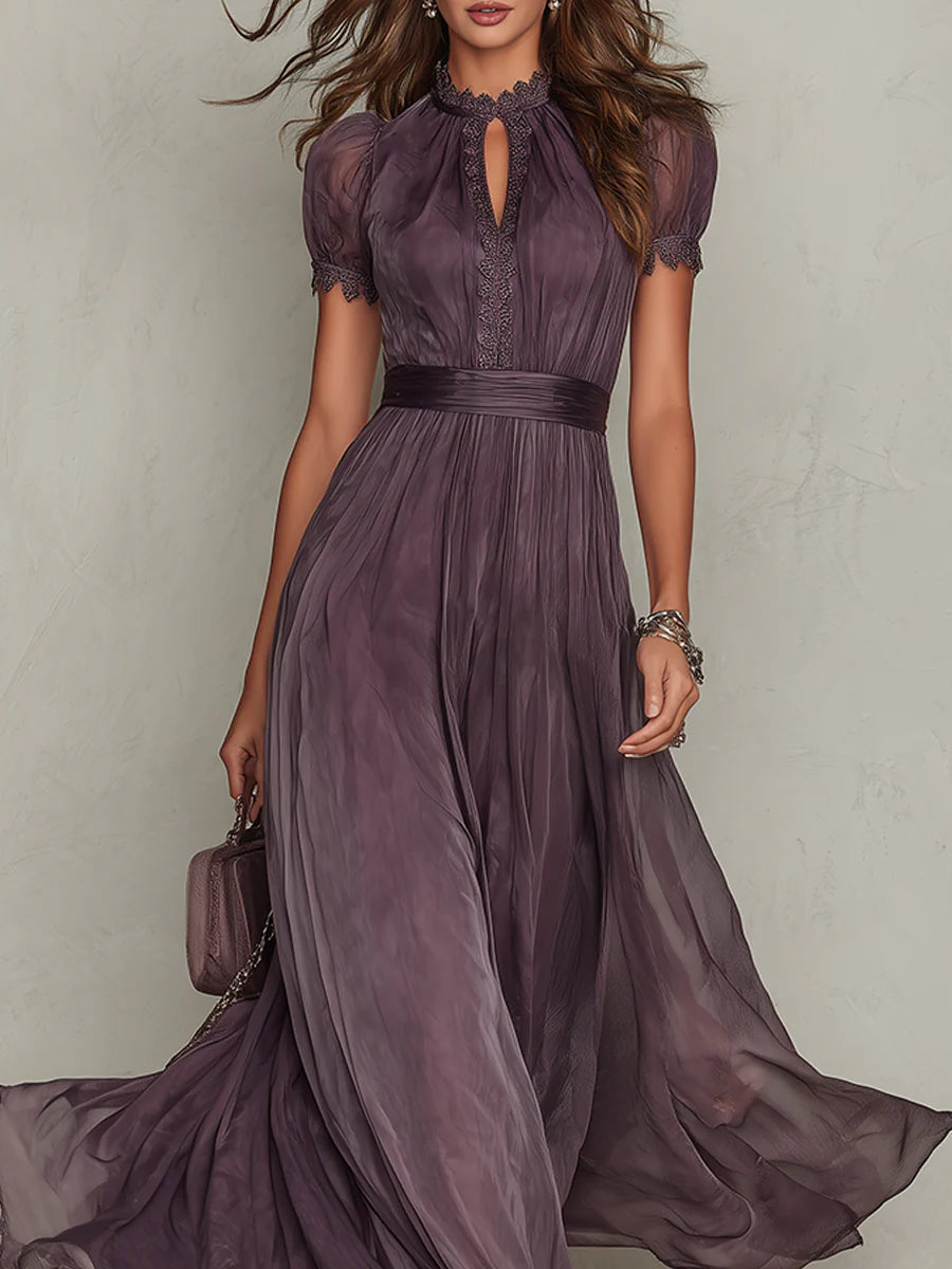 Marie™ | Purple Keyhole Maxi Dress