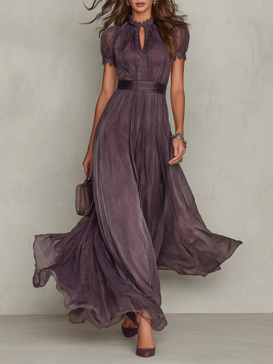 Marie™ | Purple Keyhole Maxi Dress