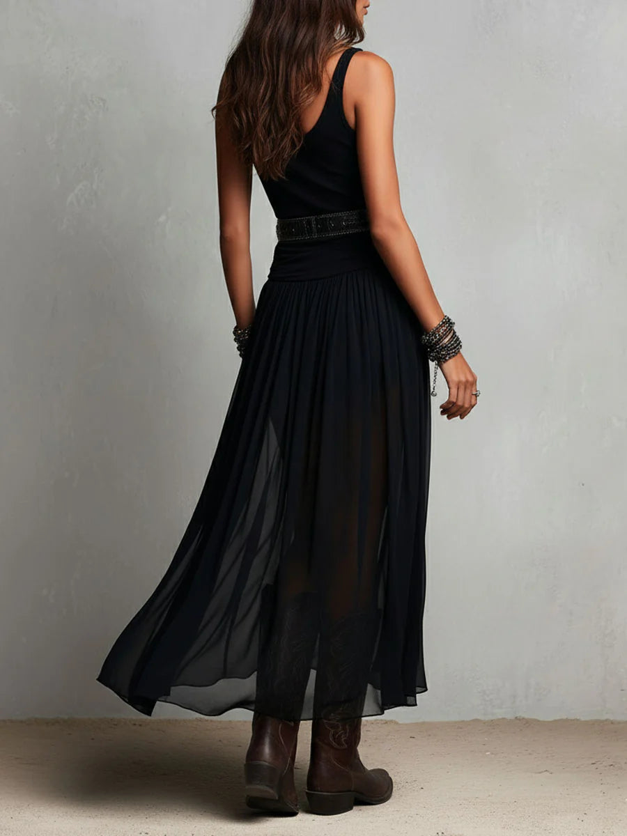 Giselle | Tank & Tulle-Skirt Maxi Dress