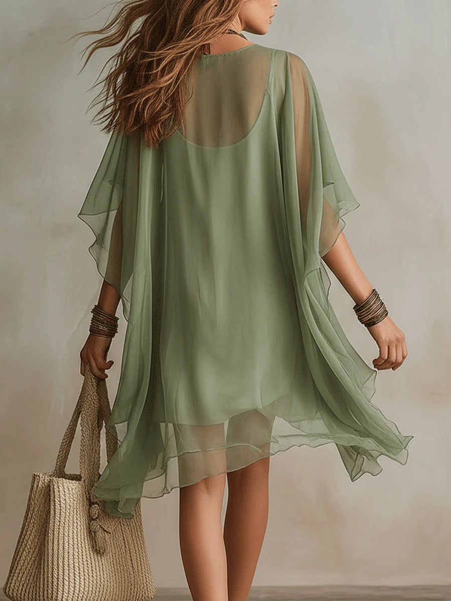 Wren | V-Neck Layered Flowy Mini Dress