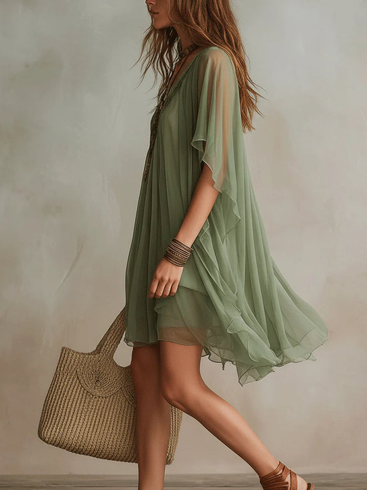 Wren | V-Neck Layered Flowy Mini Dress