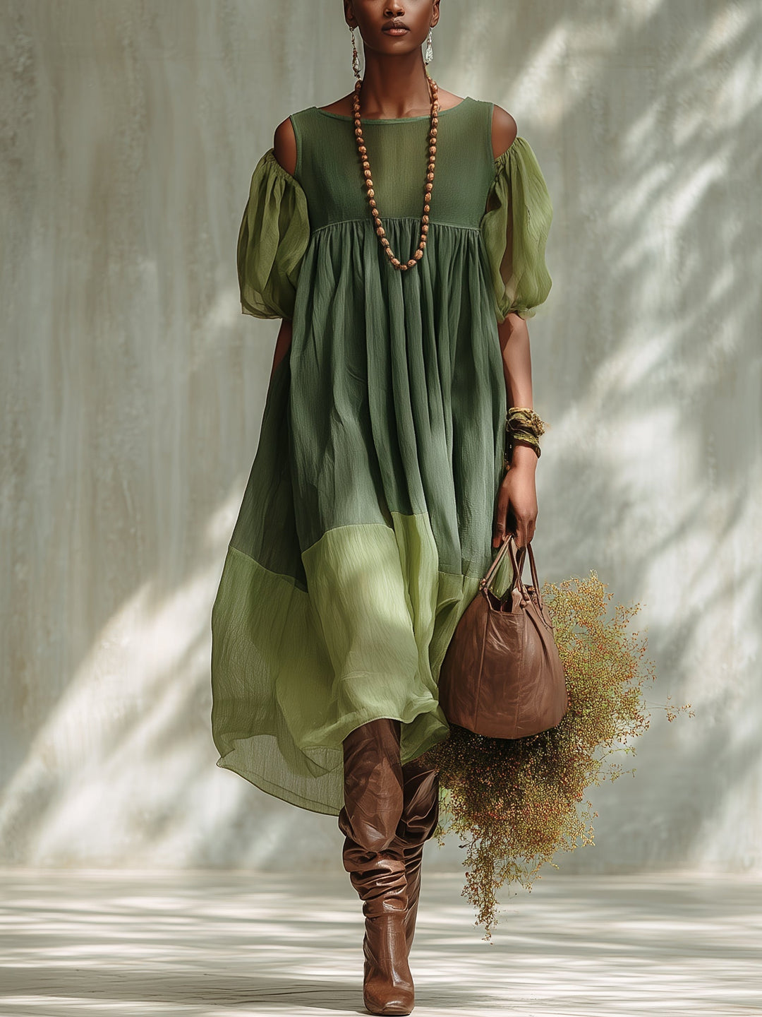 Maren | Off-Shoulder Chiffon Midi Dress