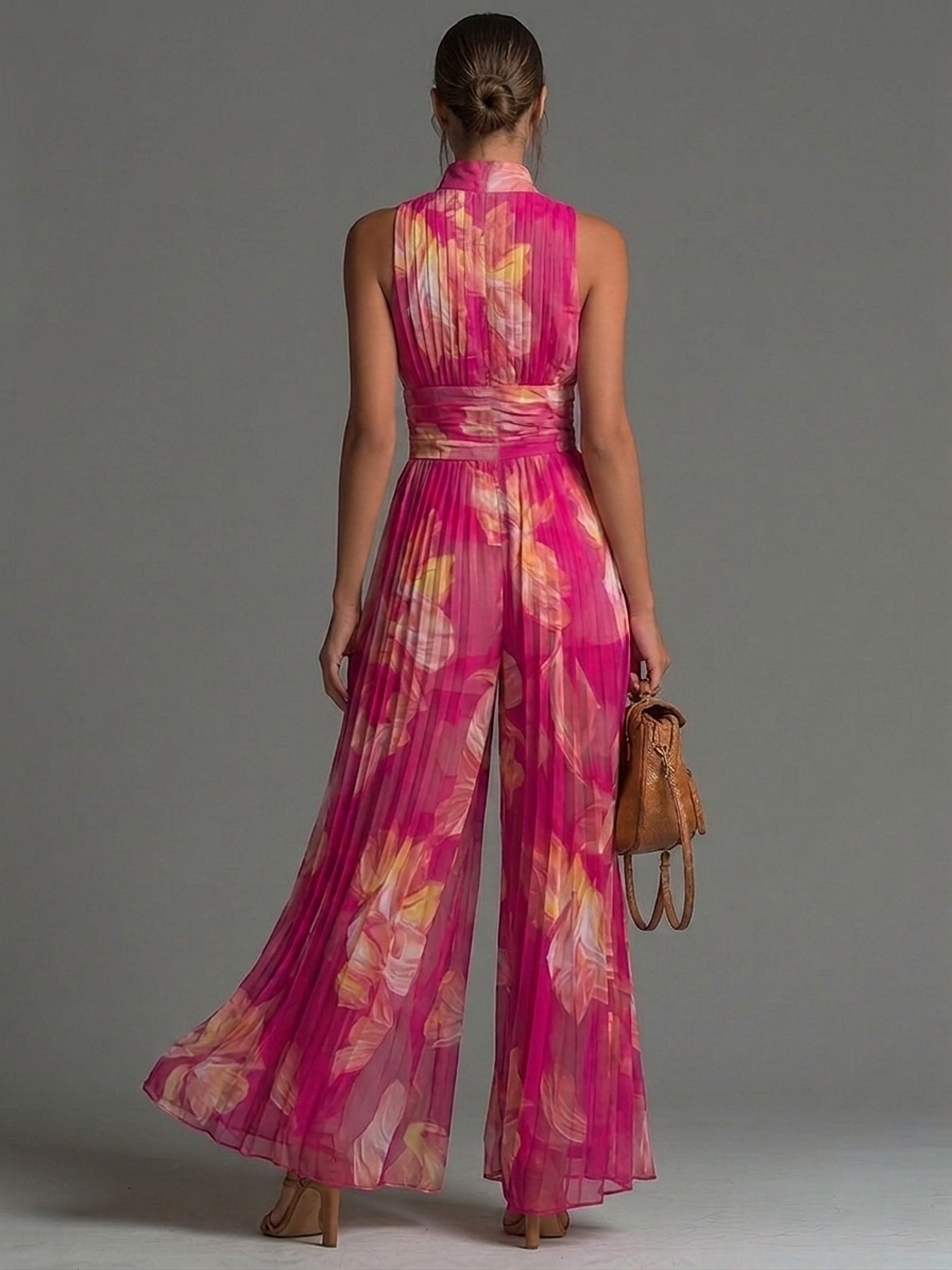 Liliana™ | Floral Wide-Leg Chiffon Jumpsuit