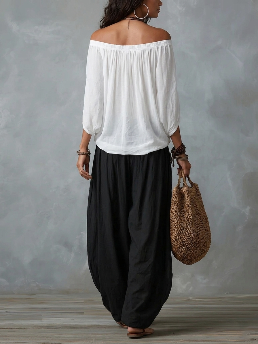 Bianca™ | Off-Shoulder Top & Lantern Pants Set