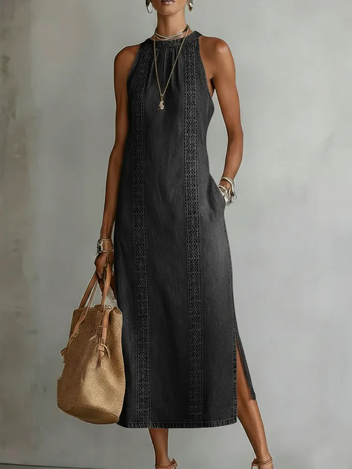 Julia | Retro Lace Denim Dress
