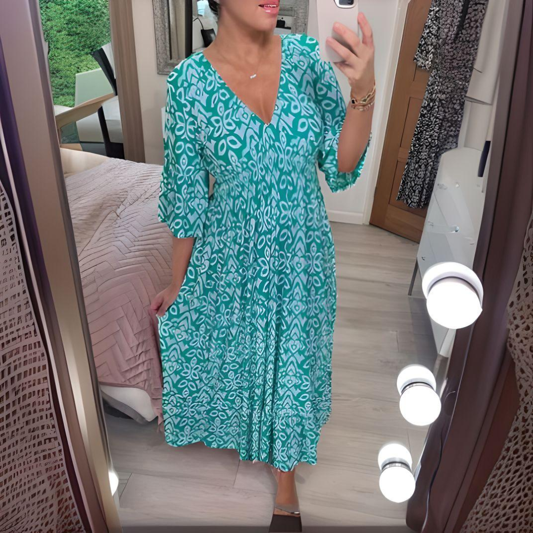 Lillia™ | Boho Printed Dress