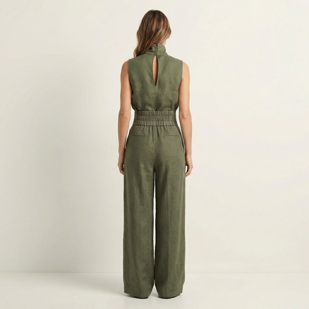 Cayetana | Sleeveless Turtleneck Top Wide-Leg Set