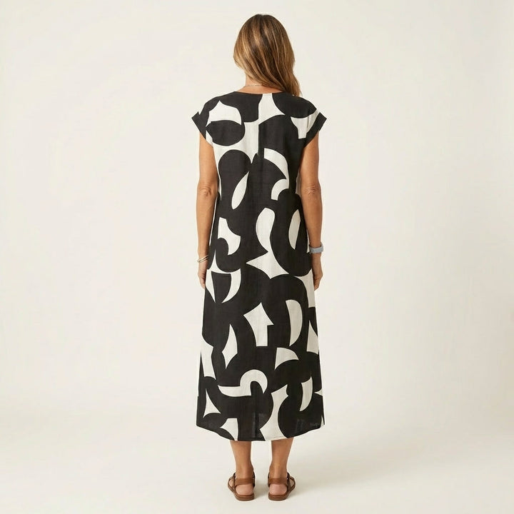 Janica | Abstract Print Maxi Dress