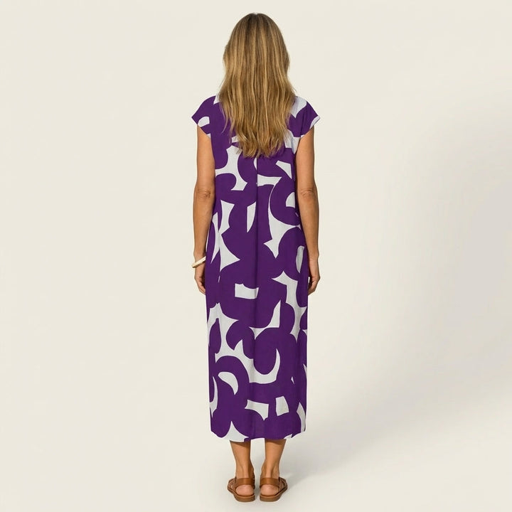 Janica | Abstract Print Maxi Dress