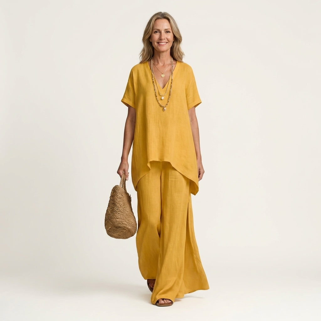 Libiana |  Relaxed V-Neck Set