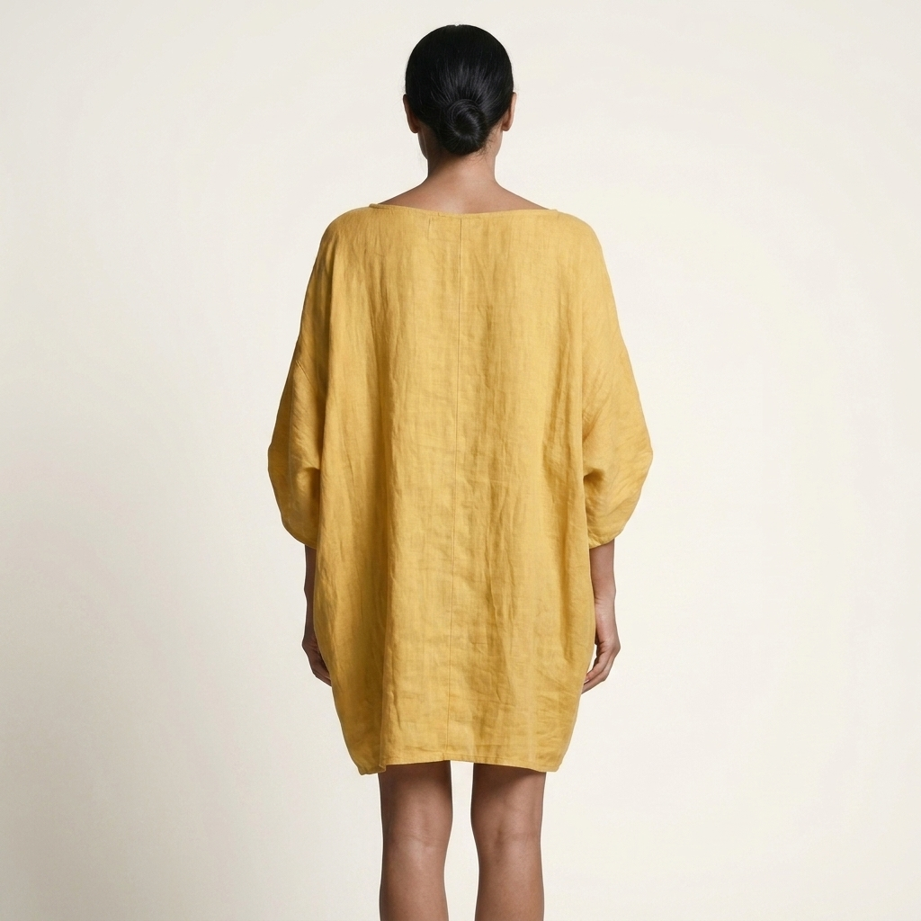 Glorielle | Relaxed Mini Dress with Batwing Sleeves and Side Pockets