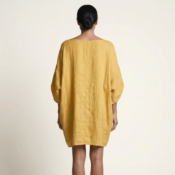 Glorielle | Relaxed Mini Dress with Batwing Sleeves and Side Pockets