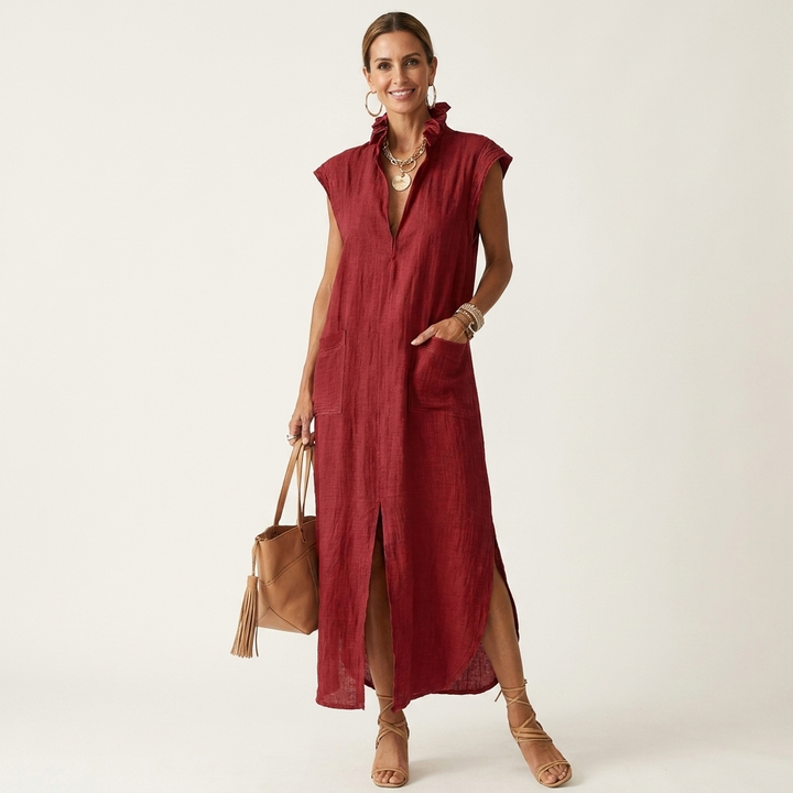 Hera | Maxi Dress with Ruffle Collar