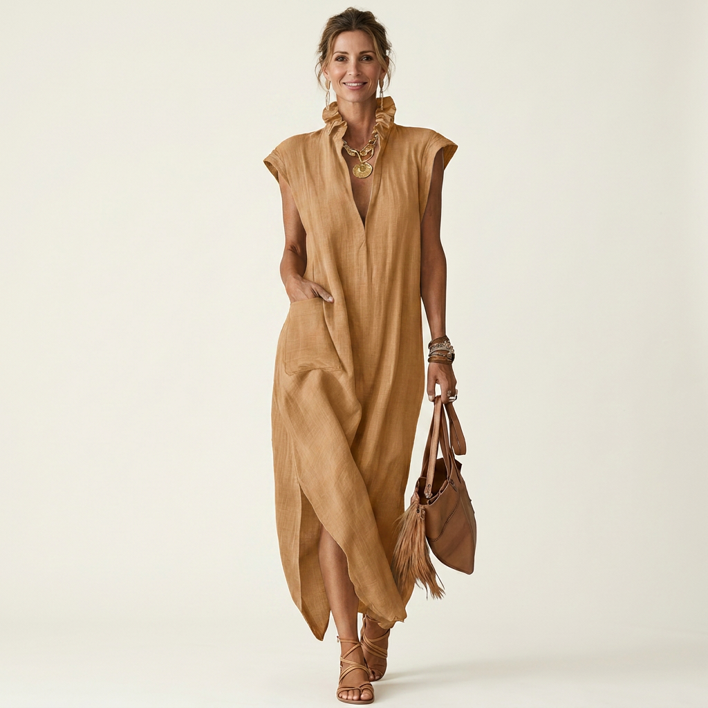 Hera | Maxi Dress with Ruffle Collar