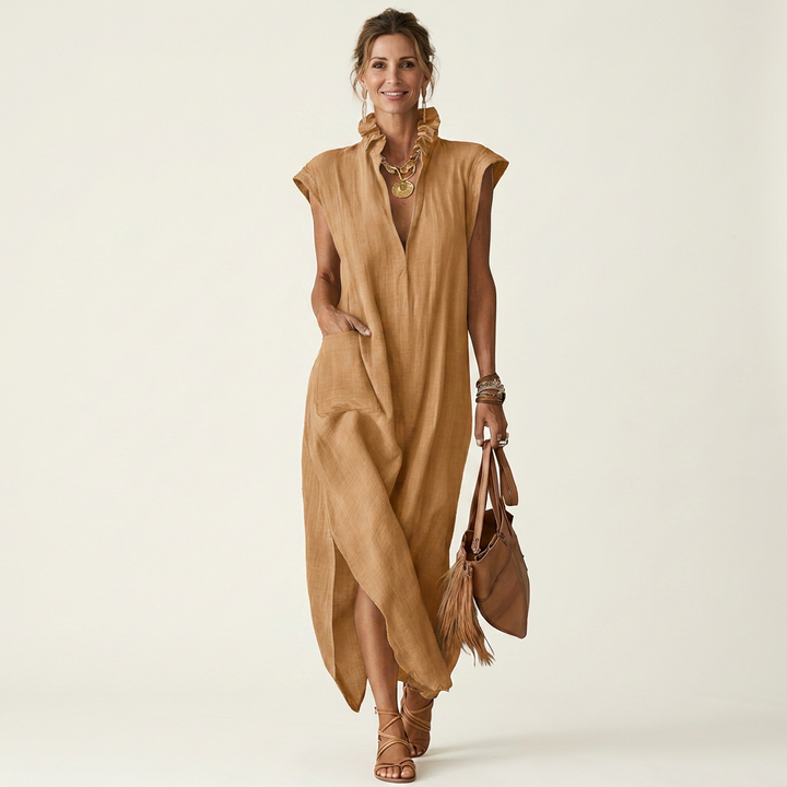 Hera | Maxi Dress with Ruffle Collar