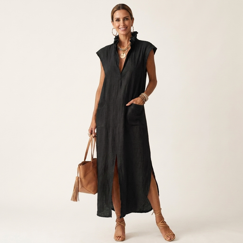 Hera | Maxi Dress with Ruffle Collar