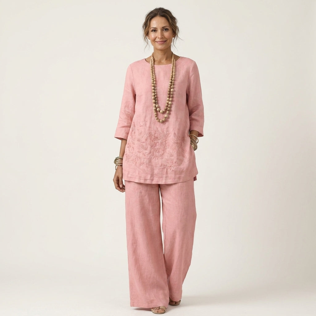Jenneth | Tunic Top & Wide-Leg Pants Set