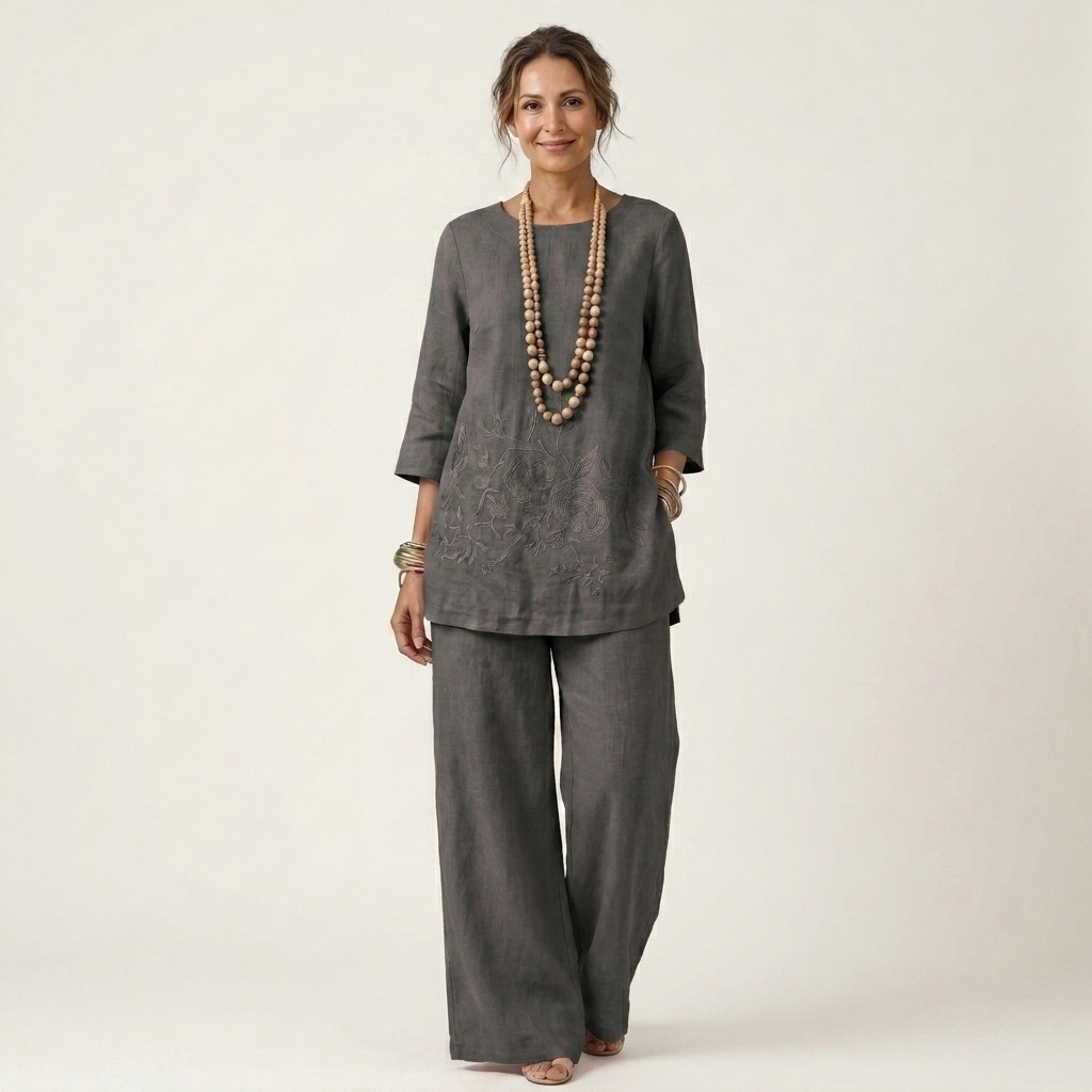 Jenneth | Tunic Top & Wide-Leg Pants Set