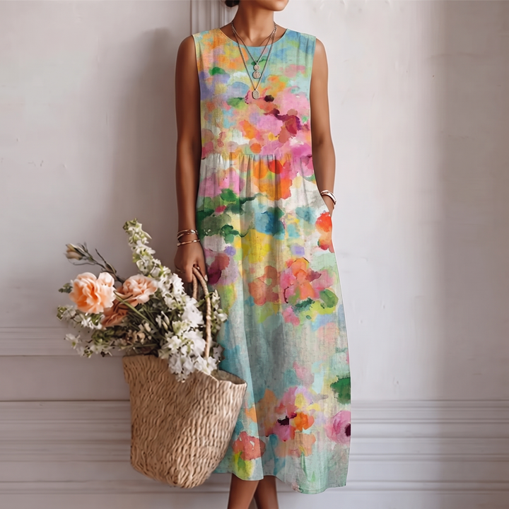 Karla™ | Elegant Multicolored Midi Dress